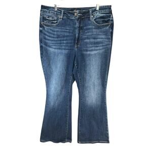 Judy Blue Jeans Womens 18W Blue Control Top Flare High Rise Stretch Denim Pants